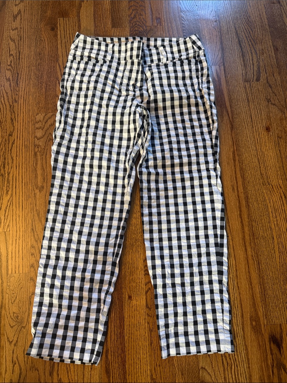 LOFT Black and White Gingham Chinos